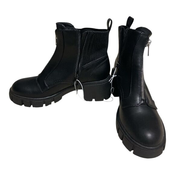Falls creek black platform ankle boots size 7.5 - Picture 1 of 10